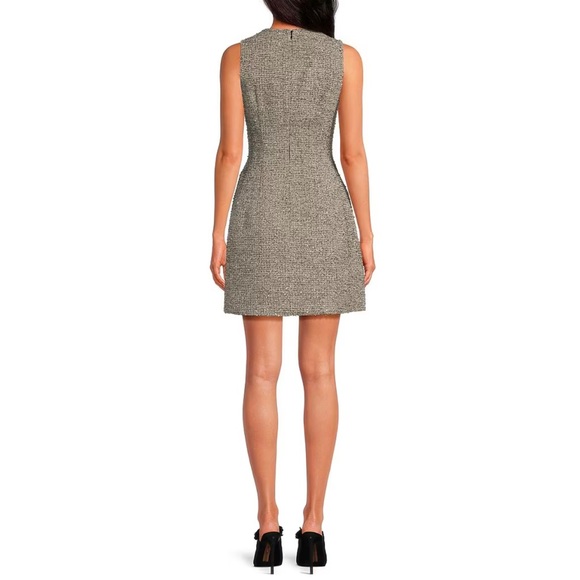 A Loves A Tulip Woven Metallic Tweed Contrast Bow A-Line Mini Dress size M - Picture 3 of 5